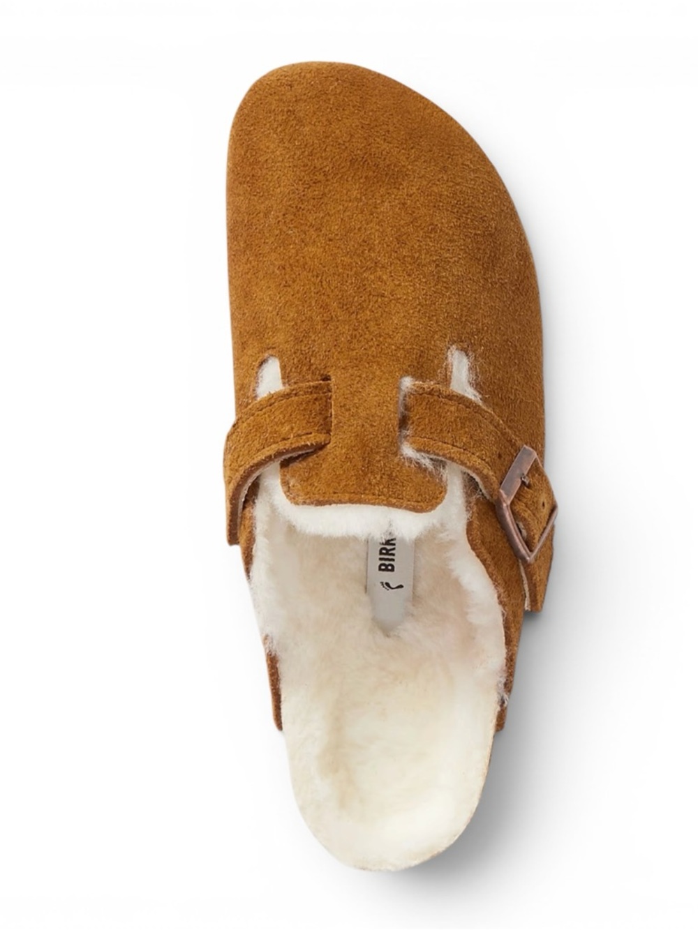 Birkenstock Boston Shearling Clogs Suede Brown Size 38 EU